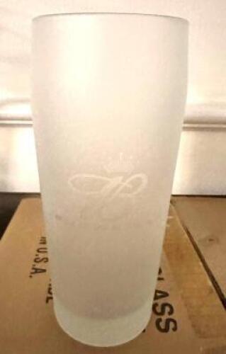 DESCRIPTION: (24) 20 OZ LOGO PUB GLASSES BRAND / MODEL: LIBBEY 196 LOCATION: MAIN HALL THIS LOT IS: SOLD BY THE PIECE QTY: 24