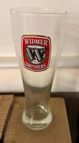 DESCRIPTION: (12) WIDMER LOGO PILSNER GLASSES LOCATION: MAIN HALL THIS LOT IS: SOLD BY THE PIECE QTY: 12