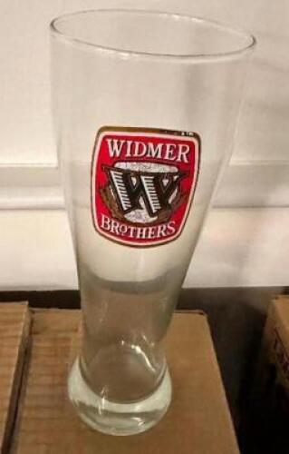 DESCRIPTION: (12) WIDMER LOGO PILSNER GLASSES LOCATION: MAIN HALL THIS LOT IS: SOLD BY THE PIECE QTY: 12