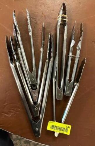 DESCRIPTION: (7) STAINLESS TONGS LOCATION: MAIN HALL QTY: 7
