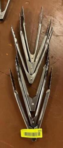 DESCRIPTION: (6) STAINLESS TONGS LOCATION: MAIN HALL QTY: 6