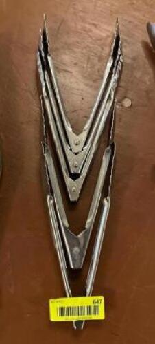 DESCRIPTION: (5) STAINLESS TONGS LOCATION: MAIN HALL QTY: 5