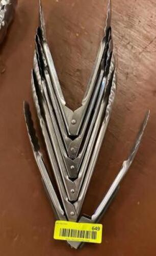 (6) STAINLESS TONGS