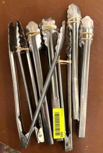 DESCRIPTION: (7) STAINLESS TONGS LOCATION: MAIN HALL QTY: 7