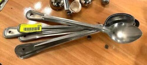 DESCRIPTION: (7) STAINLESS SERVING SPOONS LOCATION: MAIN HALL QTY: 7