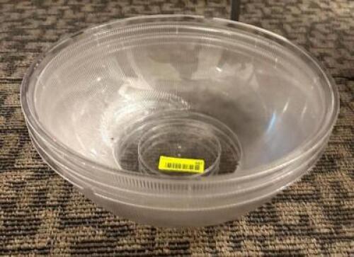 DESCRIPTION: (3) PLASTIC SALAD BOWLS LOCATION: MAIN HALL QTY: 3