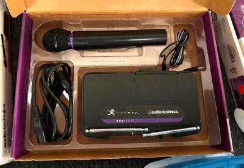 DESCRIPTION: VHF WIRELESS MIC SYSTEM BRAND/MODEL: AUDIO-TECHNICA LOCATION: MAIN HALL QTY: 1