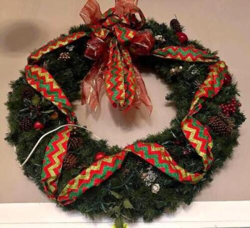 DESCRIPTION: 48" LARGE CHRISTMAS WREATH LOCATION: MAIN HALL QTY: 1