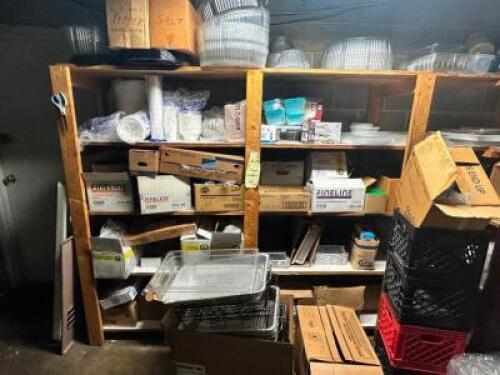 DESCRIPTION: CONTENTS OF (3) SHELVES - ASSORTED PAPER PRODUCT LOCATION: KITCHEN THIS LOT IS: ONE MONEY QTY: 1