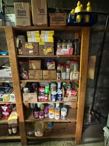 DESCRIPTION: CONTENTS OF SHELF - ASSORTED FOOD PRODUCT LOCATION: KITCHEN THIS LOT IS: ONE MONEY QTY: 1