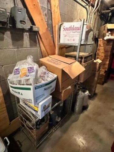 DESCRIPTION: CONTENTS OF (2) SHELVES - ASSORTED PAPER PRODUCT. LOCATION: KITCHEN THIS LOT IS: ONE MONEY QTY: 1