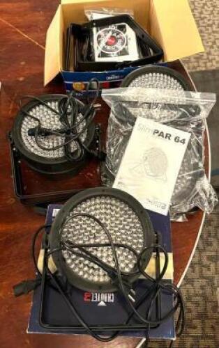 DESCRIPTION: (7) SLIM RGBA LED LIGHTS BRAND/MODEL: CHAUVET LOCATION: MAIN HALL QTY: 7
