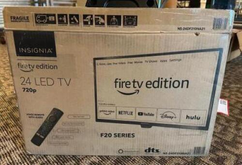 DESCRIPTION: 24" LED TV WITH FIRETV BRAND/MODEL: INSIGNIA NS-24DF310NA21 LOCATION: MAIN HALL QTY: 1