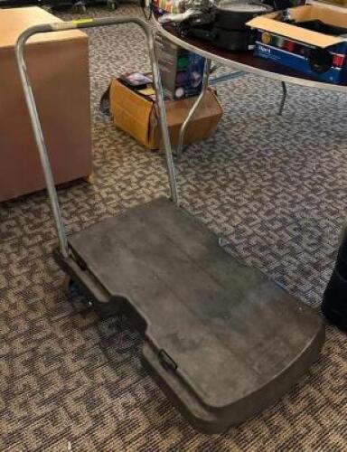 DESCRIPTION: COLLAPSIBLE FLATBED PLASTIC CART LOCATION: MAIN HALL QTY: 1