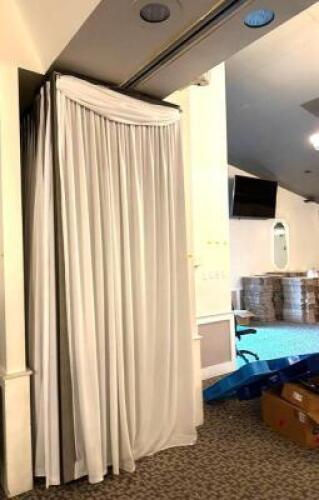 DESCRIPTION: 56' ACCORDION STYLE CURTAIN WALL PANEL WITH TRACK LOCATION: MAIN HALL QTY: 1
