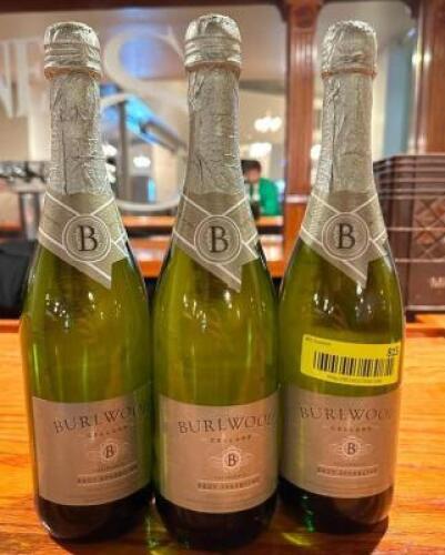 DESCRIPTION: CALIFORNIA BRUT SPARKLING BRAND/MODEL: BURLWOOD CELLARS LOCATION: MAIN HALL QTY: 3