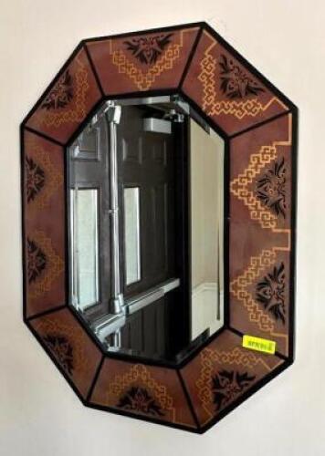 DESCRIPTION: DECORATIVE FRAMED MIRROR SIZE: 36"X27" LOCATION: FRONT ENTRANCE QTY: 1