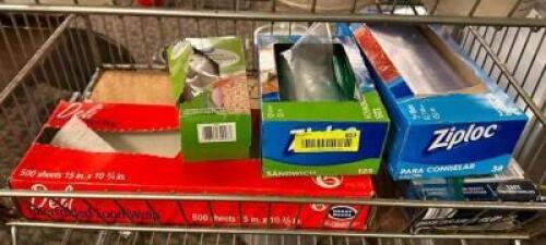 ASSORTED FOOD WRAP AND PLASTIC BAGGIES