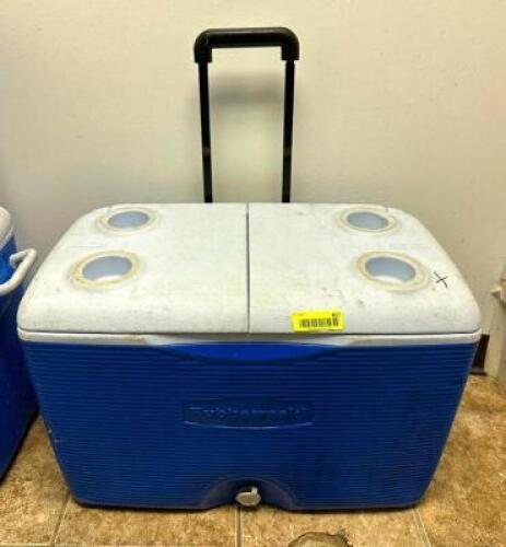 DESCRIPTION: ROLLABOUT COOLER BRAND/MODEL: RUBBERMAID LOCATION: RESTAURANT QTY: 1
