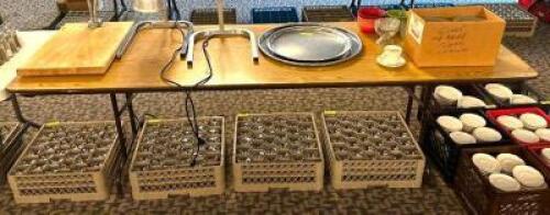 DESCRIPTION: 8' COMPOSITE FOLDING TABLE INFORMATION: CONTENTS NOT INCLUDED, SECOND DAY PICKUP ONLY LOCATION: MAIN HALL QTY: 1
