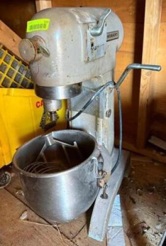 DESCRIPTION: 10 QT. MULTI-SPEED MIXER BRAND/MODEL: HOBART C-100 INFORMATION: WITH ATTACHMENTS LOCATION: SHED QTY: 1