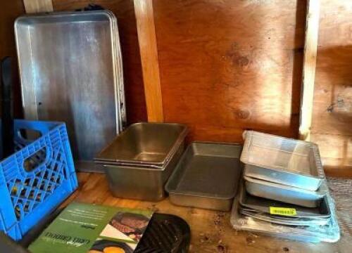 DESCRIPTION: ASSORTED PANS AND INSERTS AS SHOWN LOCATION: SHED QTY: 1
