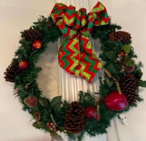 DESCRIPTION: (2) LARGE WREATHES LOCATION: MAIN HALL QTY: 2