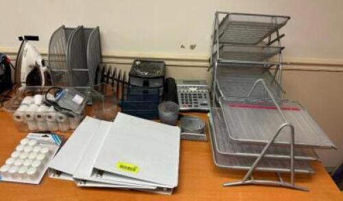 DESCRIPTION: ASSORTED OFFICE SUPPLIES AS SHOWN LOCATION: MAIN OFFICE QTY: 1