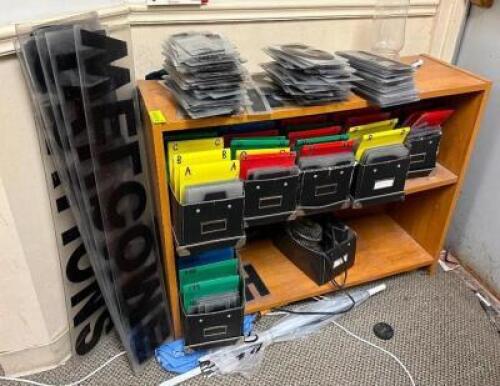 DESCRIPTION: ASSORTED SIGN LETTERING AS SHOWN LOCATION: MAIN OFFICE QTY: 1