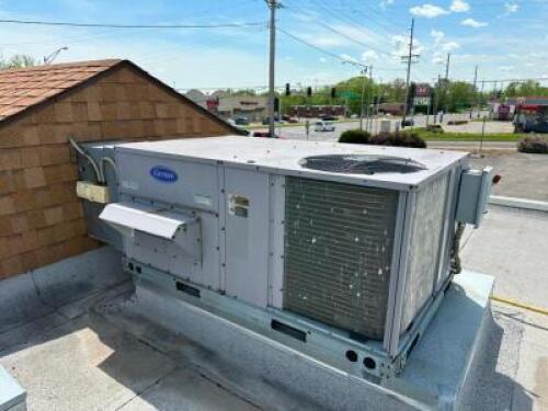 DESCRIPTION: CARRIER 7.5 TON GAS HEAT AND ELECTRIC COOLING UNIT BRAND / MODEL: CARRIER 48TE007---501-- ADDITIONAL INFORMATION 208/230 VOLT, 3 PHASE LO