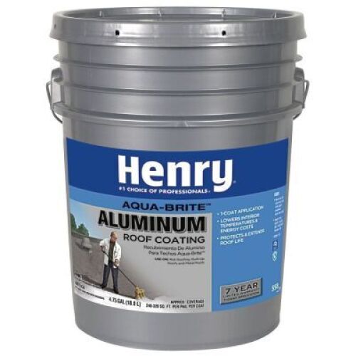 DESCRIPTION: (1) AQUA-BRITE ALUMINUM ROOF COATING BRAND/MODEL: HENRY RETAIL$: $180.00 EA SIZE: 5 GALLON QTY: 1