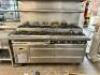 DESCRIPTION: JADE RANGE 72" TWELVE BURNER RANGE W/ LOWER FOUR DRAWER REFRIGERATED CHEFS BASE. BRAND / MODEL: JADE RANGE ADDITIONAL INFORMATION NATURAL - 2