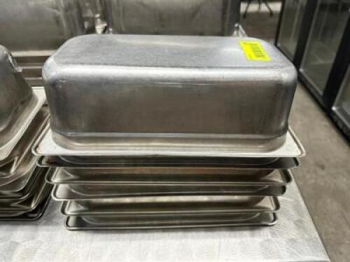 DESCRIPTION: (6) 1/3 SIZE STAINLESS INSERTS ADDITIONAL INFORMATION 6" DEEP LOCATION: BAY 6 THIS LOT IS: SOLD BY THE PIECE QTY: 6