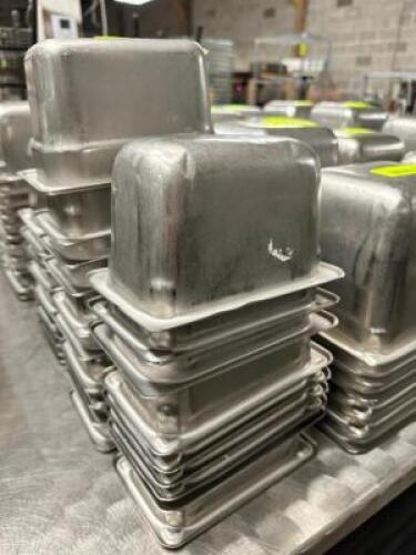DESCRIPTION: (24) 1/9 SIZE STAINLESS INSERTS ADDITIONAL INFORMATION 4" DEEP LOCATION: BAY 6 THIS LOT IS: SOLD BY THE PIECE QTY: 24
