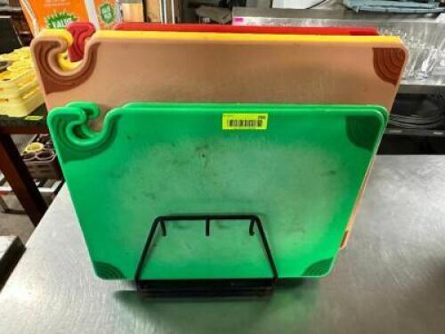 DESCRIPTION: (4) CUTTING BOARDS ADDITIONAL INFORMATION W/ STAND LOCATION: BAY 6 THIS LOT IS: SOLD BY THE PIECE QTY: 4