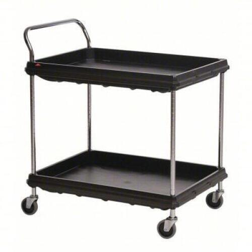 (1) UTILITY CART WITH DEEP LIPPED PLASTIC SHELVES