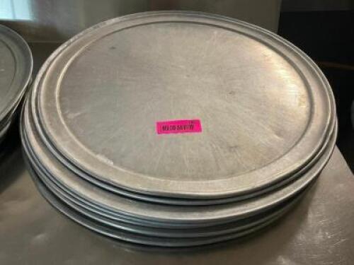 (8) 18" STAINLESS PIZZA PANS