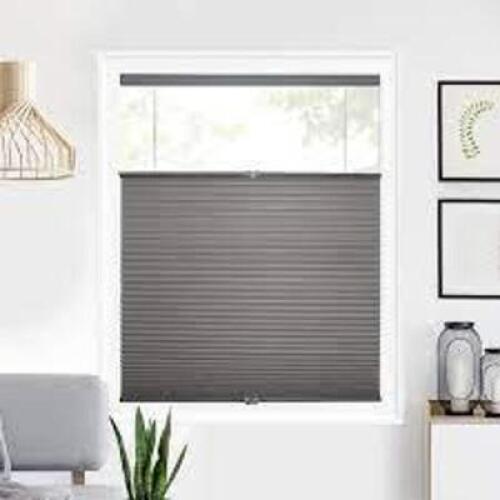 DESCRIPTION: (2) LIGHT FILTERING CELLULAR SHADES BRAND/MODEL: LEVOLOR INFORMATION: LIGHT GREY RETAIL$: $100.00 EA SIZE: 39-3/4X72 QTY: 2