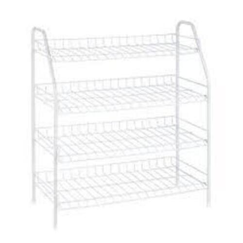 DESCRIPTION: (1) 4-TIER STORAGE RACK BRAND/MODEL: HONEY-CAN-DO #SHO-09490 INFORMATION: WHITE RETAIL$: $24.88 EA SIZE: 22" T QTY: 1