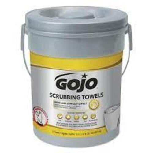 DESCRIPTION: (6) HAND AND SURFACE SCRUBBING TOWELS BRAND/MODEL: GOJO RETAIL$: $18.78 EA SIZE: 72 TOWELS PER TUB QTY: 6