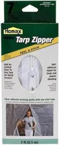 DESCRIPTION: (6) PEEL AND STICK SELF ADHESIVE ZIPPER FOR TARPS AND PLASTIC SHEETING BRAND/MODEL: HOMAX RETAIL$: $11.98 EA SIZE: 7 FT QTY: 6