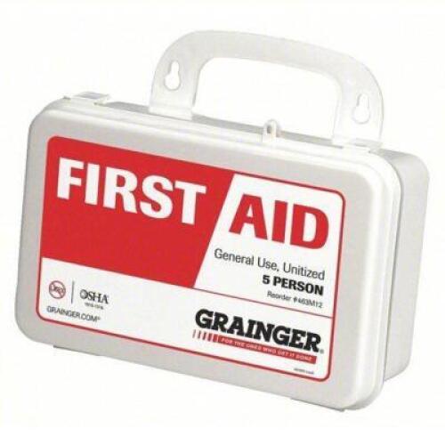 DESCRIPTION: (3) FIRST AID KIT BRAND/MODEL: 463M12 RETAIL$: $86.96 EA SIZE: 5 PERSON KIT QTY: 3