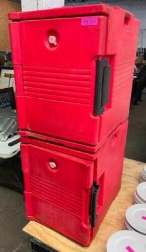 (2) CAMBRO STACKABLE INSULATED CATERING BOXES