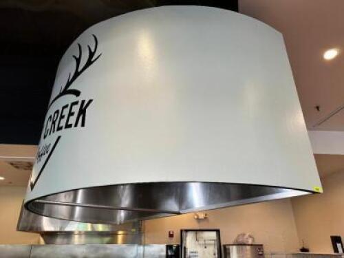 DESCRIPTION: 100' X 50" SEMI CIRCLE STAINLESS CONDENSATION HOOD SIZE 100" X 50" LOCATION: FRONT QTY: 1