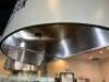 DESCRIPTION: 100' X 50" SEMI CIRCLE STAINLESS CONDENSATION HOOD SIZE 100" X 50" LOCATION: FRONT QTY: 1 - 3