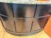 DESCRIPTION: 100' X 50" SEMI CIRCLE STAINLESS COUNTER W/ PARTITION AND SNEEZE GUARD FRONT. ADDITIONAL INFORMATION W/ RIGHT SIDE STAINLESS COUNTER EXTE - 5