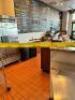 DESCRIPTION: 100' X 50" SEMI CIRCLE STAINLESS COUNTER W/ PARTITION AND SNEEZE GUARD FRONT. ADDITIONAL INFORMATION W/ RIGHT SIDE STAINLESS COUNTER EXTE - 7