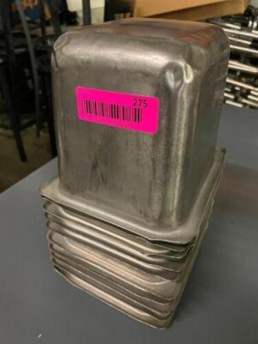 (6) 1/6 SIZE STAINLESS INSERTS, 6" DEEP