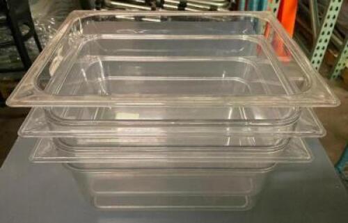 (3) HALF SIZE PLASTIC INSERTS, 4" DEEP