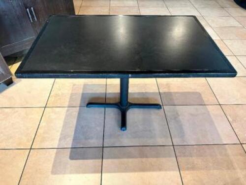 DESCRIPTION: 48" X 30" BLACK COMPOSITE TABLE SIZE 48" X 30" LOCATION: FRONT QTY: 1